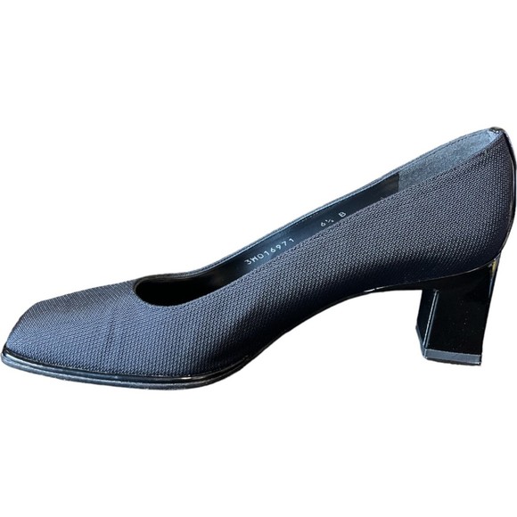 Stuart Weitzman VI Classy Black Cordine Pumps Heels Fabric Patent Leather 6.5 - Picture 6 of 8